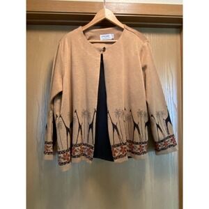Alfred Dunner size x-large brown giraffe sweater made in the U.S.A.